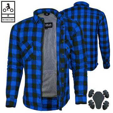 Mens Motorcycle Exo Protective Kevlar Flannel Shirts