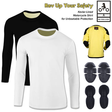 Magliette da motociclista con fodera in Kevlar Apex | Maglietta protettiva da uomo per la guida in moto | Camicia da motociclista