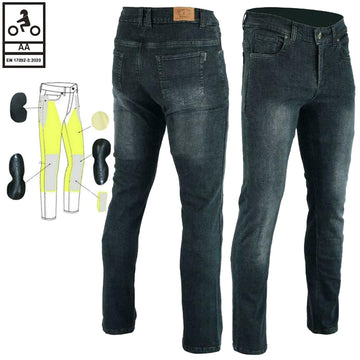Highway Mens Motorcycle Lined with Kevlar Jeans Grey