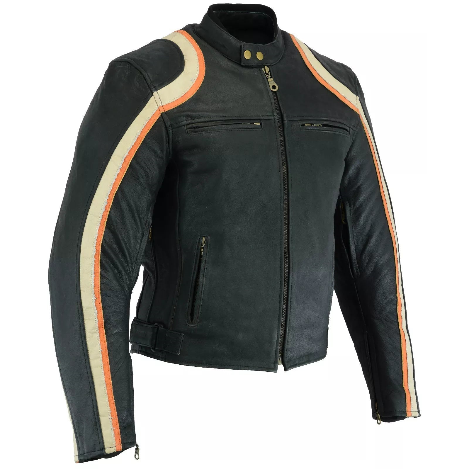 Motorcycle Retro Vintage Cafe Racer CE Leather Jacket