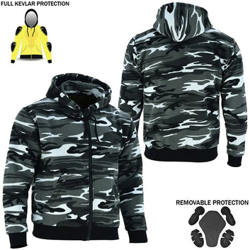 Motorcycle Alpha Protective Hoodie Lined with Kevlar