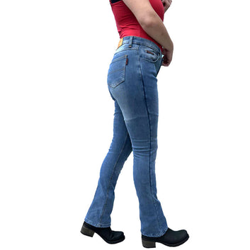 Ladies Motorcycle Grouse Lined with Kevlar Protective Jeans Blue