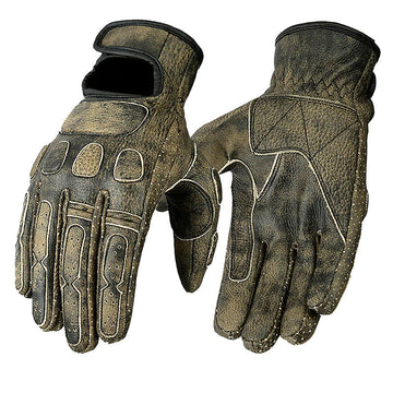 Bikers Gear Australia Tasker Leather Motorcycle Gloves Distressed Brown