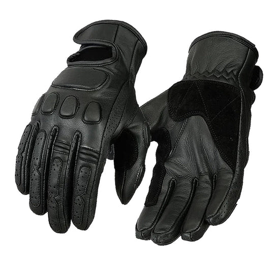 Bikers Gear Australia Tasker Leather Motorcycle Gloves Distressed Charcoal