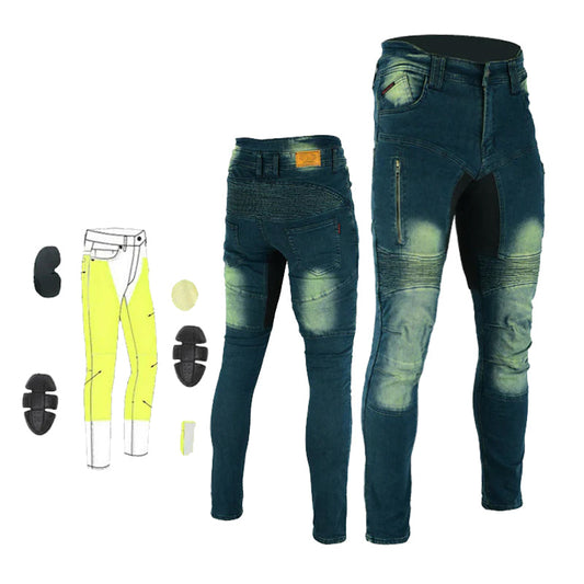 Mens Carlton Motorcycle Lined with Kevlar Stretch Jeans Vintage