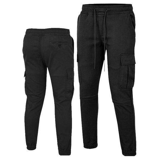 Charlie Men's Casual Stretch Motorcycle Lined With Kevlar Cargo Pants Black
