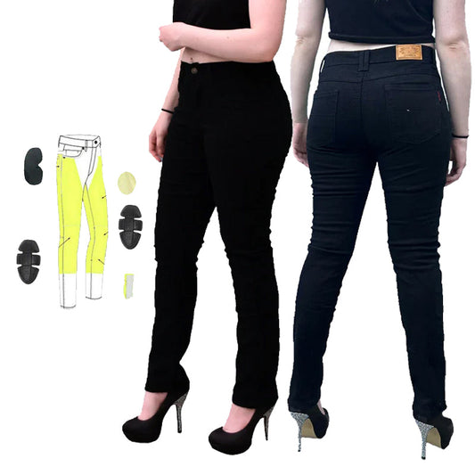 Storm Womens Motorcycle Lined with Kevlar Jeans Black