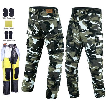 Robin Men Motorcycle Lined with Kevlar Cargo Pants Grey