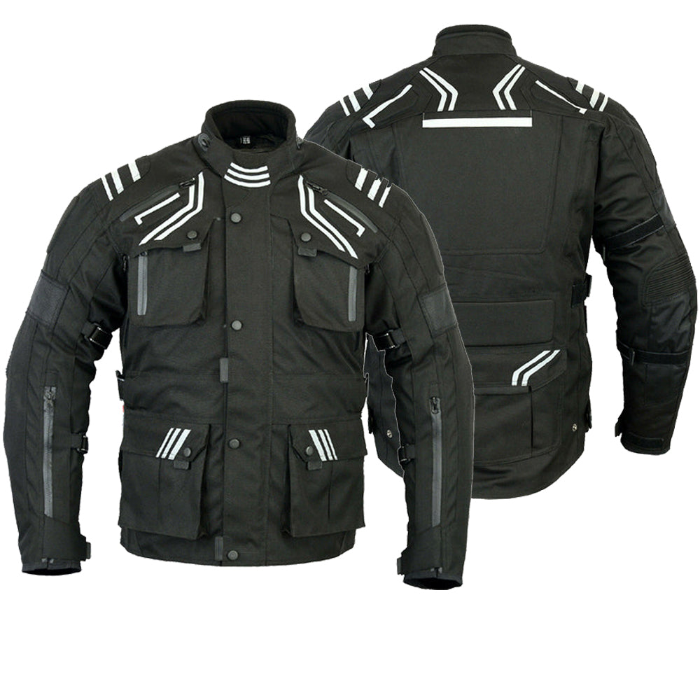 Motorcycle Velocity Jacket Black Waterproof Cordura & Textile Touring Jacket