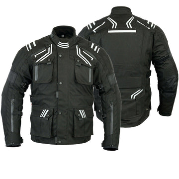 Motorcycle Velocity Jacket Black Waterproof Cordura & Textile Touring Jacket