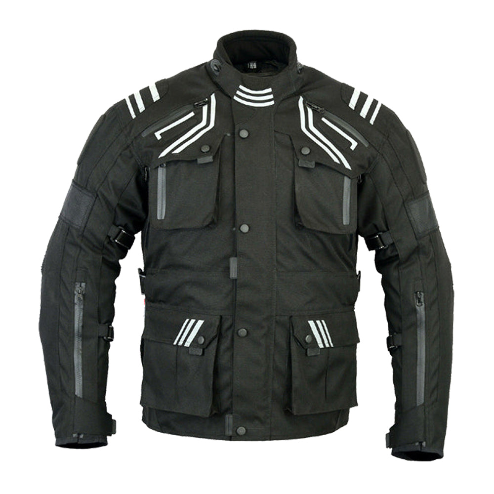 Motorcycle Velocity Jacket Black Waterproof Cordura & Textile Touring Jacket