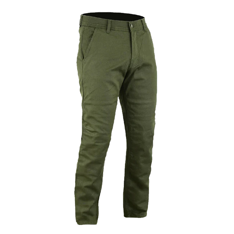 Stork Mens Motorcycle Lined with Kevlar Chinos Pants Olive