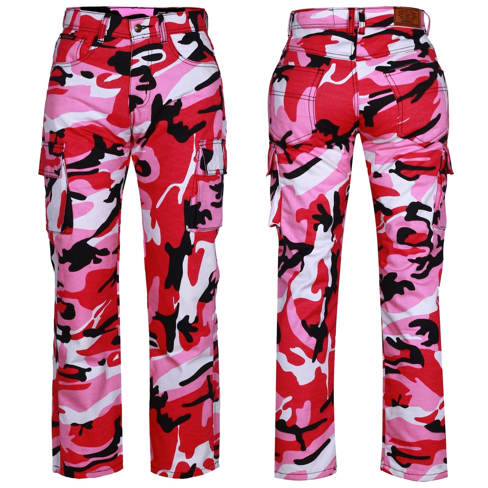 Robin Women Motorcycle Lined with Kevlar Cargo Pants Pink