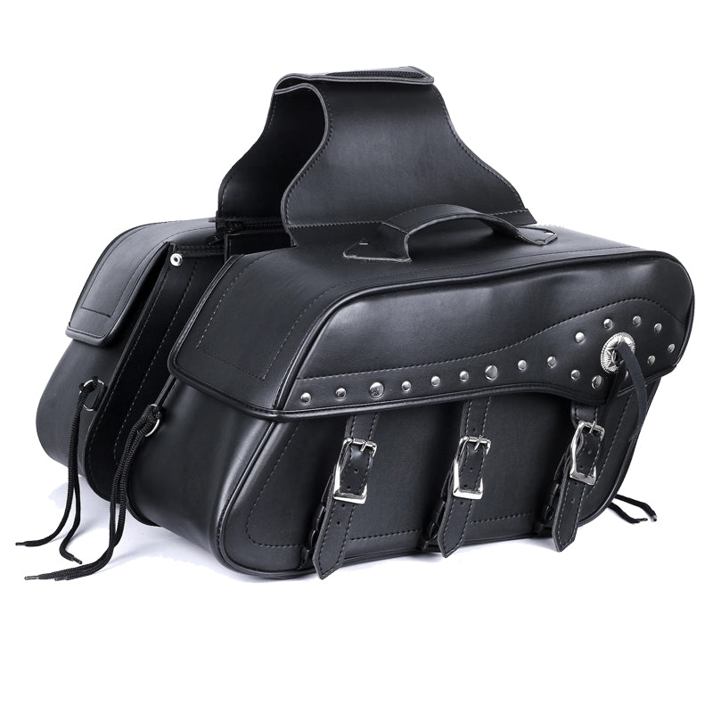 Bikers Gear Australia Fender Studded Leather Motorcycle Saddlebag
