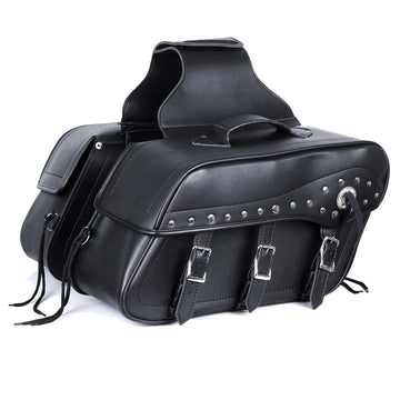 Bikers Gear Australia Fender Studded Leather Motorcycle Saddlebag