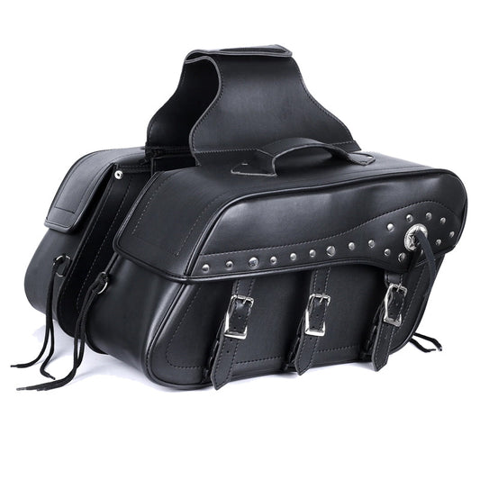 Bikers Gear Australia Fender Studded Leather Motorcycle Saddlebag