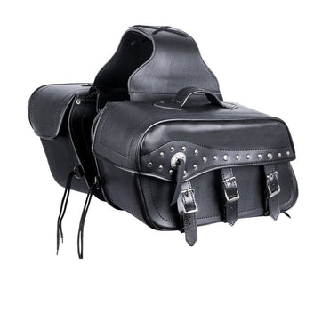 Bikers Gear Australia Fender Studded Leather Motorcycle Saddlebag