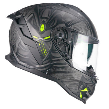 CGM 363S Shot Nippo Full Face Motorcycle Helmet Black Yellow / Fluorescent Matt