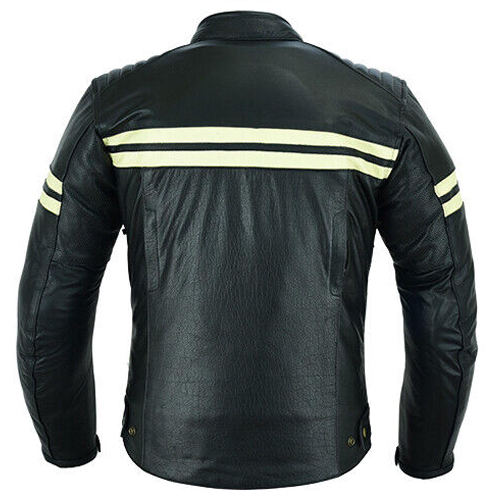 Motorcycle Leather Jacket Roadster Classic Black/White