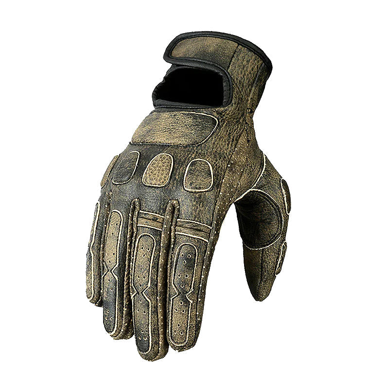 Bikers Gear Australia Tasker Leather Motorcycle Gloves Distressed Brown