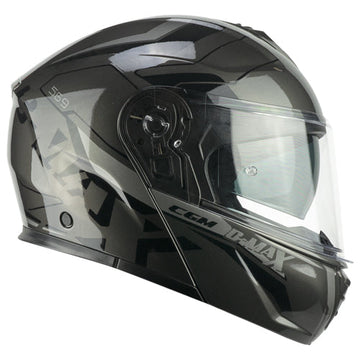 CGM 569G C-Max City Modular Motorcycle Helmet Graphite Black