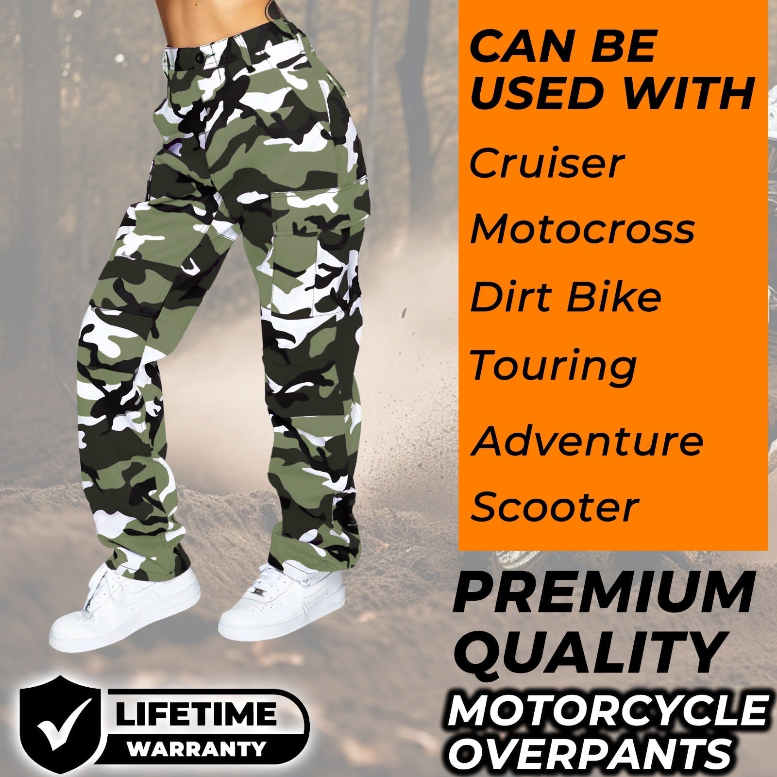 Robin Women Motorcycle Lined with Kevlar Cargo Pants Grey