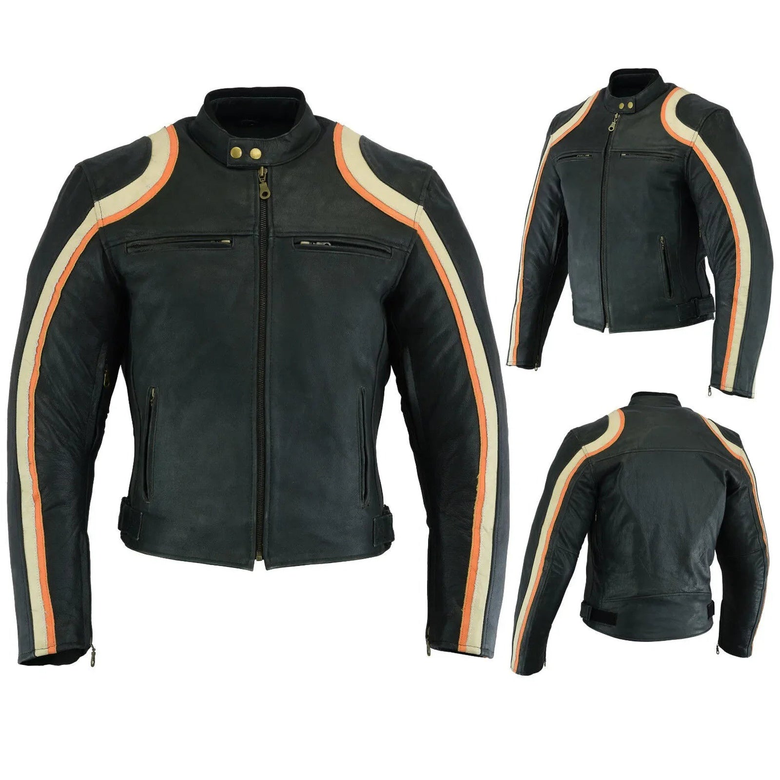 Motorcycle Retro Vintage Cafe Racer CE Leather Jacket