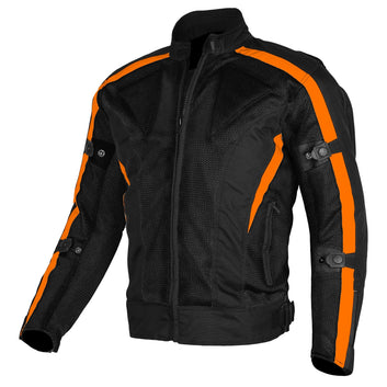 Bikers Gear Australia Chicane Summer Mesh Jacket Black/Orange - Premium Men Cordura Jackets - Just £58.99! Shop now at Australian Bikers Gear