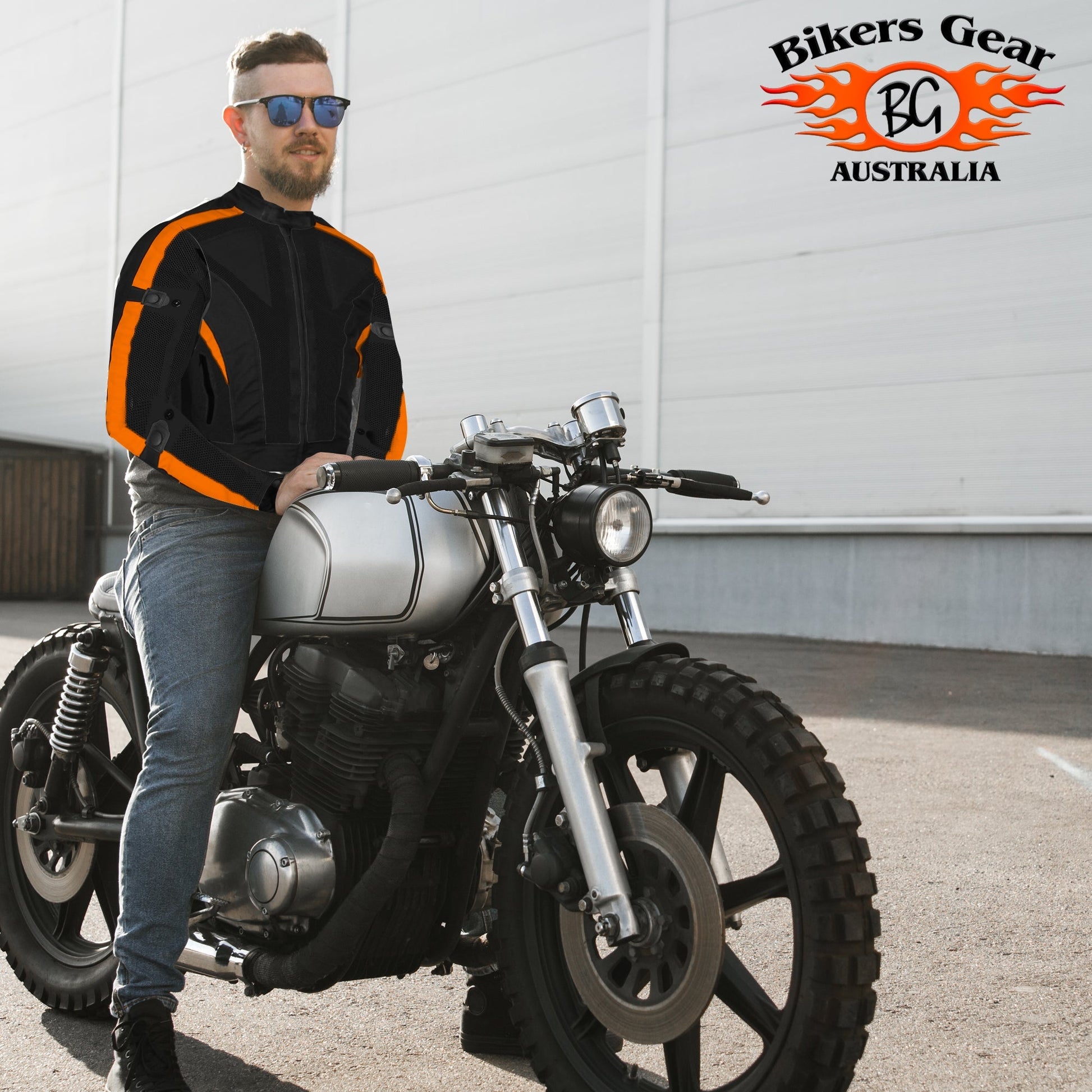 Bikers Gear Australia Chicane Summer Mesh Jacket Black/Orange - Premium Men Cordura Jackets - Just £58.99! Shop now at Australian Bikers Gear