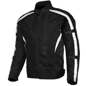 Bikers Gear Australia Chicane Summer Mesh Jacket Black/White - Premium Men Cordura Jackets - Just £58.99! Shop now at Australian Bikers Gear