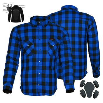 Mens Motorcycle Exo Protective Kevlar Flannel Shirts