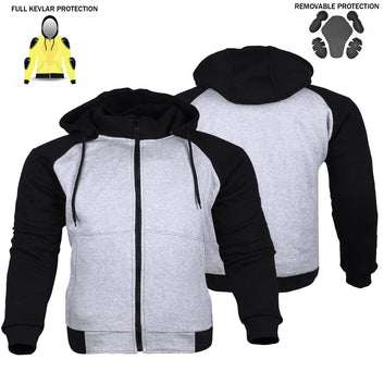 Alpha Protective Motorcycle Hoodie Lined with Kevlar Black/Grey