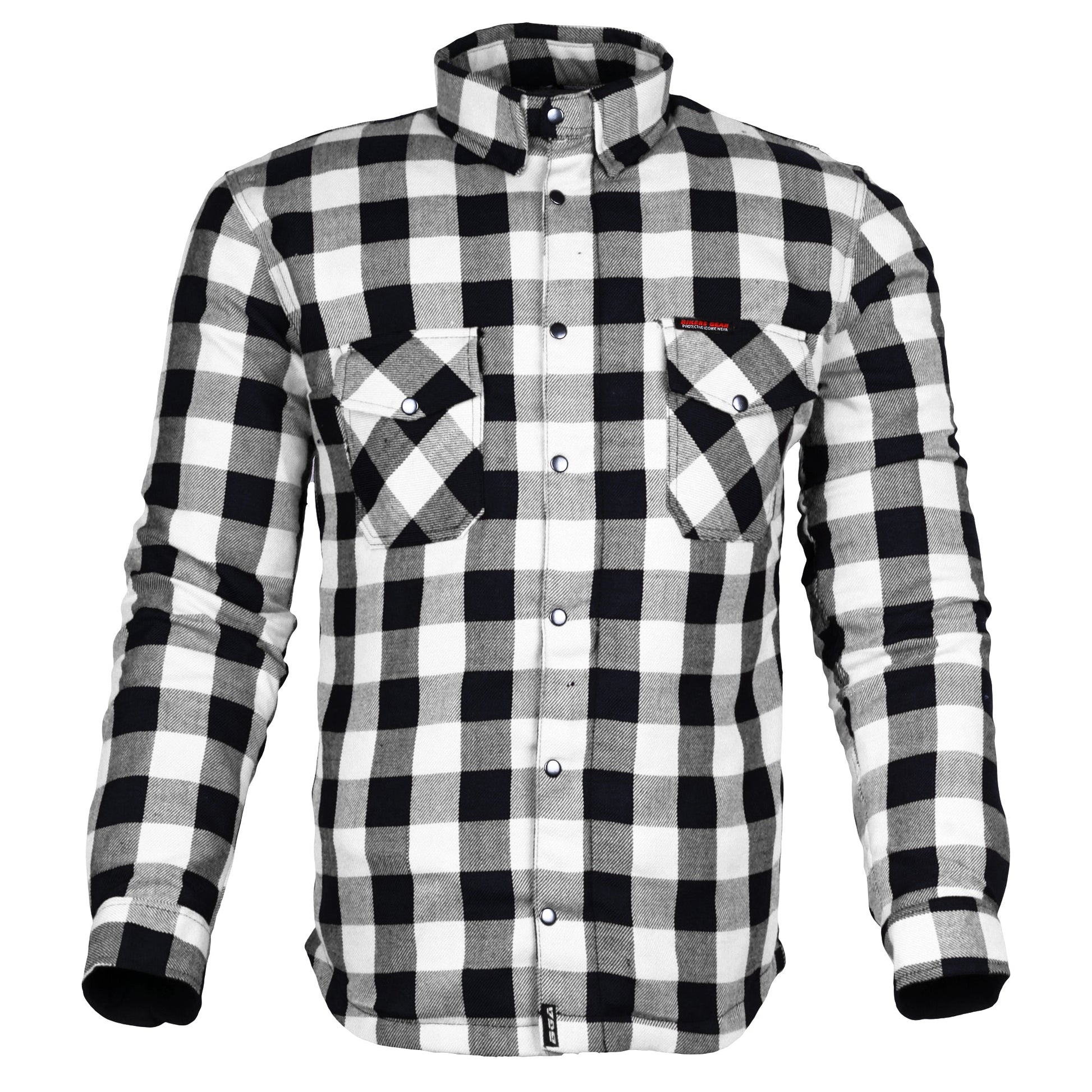 Bikers Gear Australia Exo Protective Motorcycle Flannel Shirts White/Black - Premium Men Protective Shirts - Just £68.98! Shop now at Australian Bikers Gear