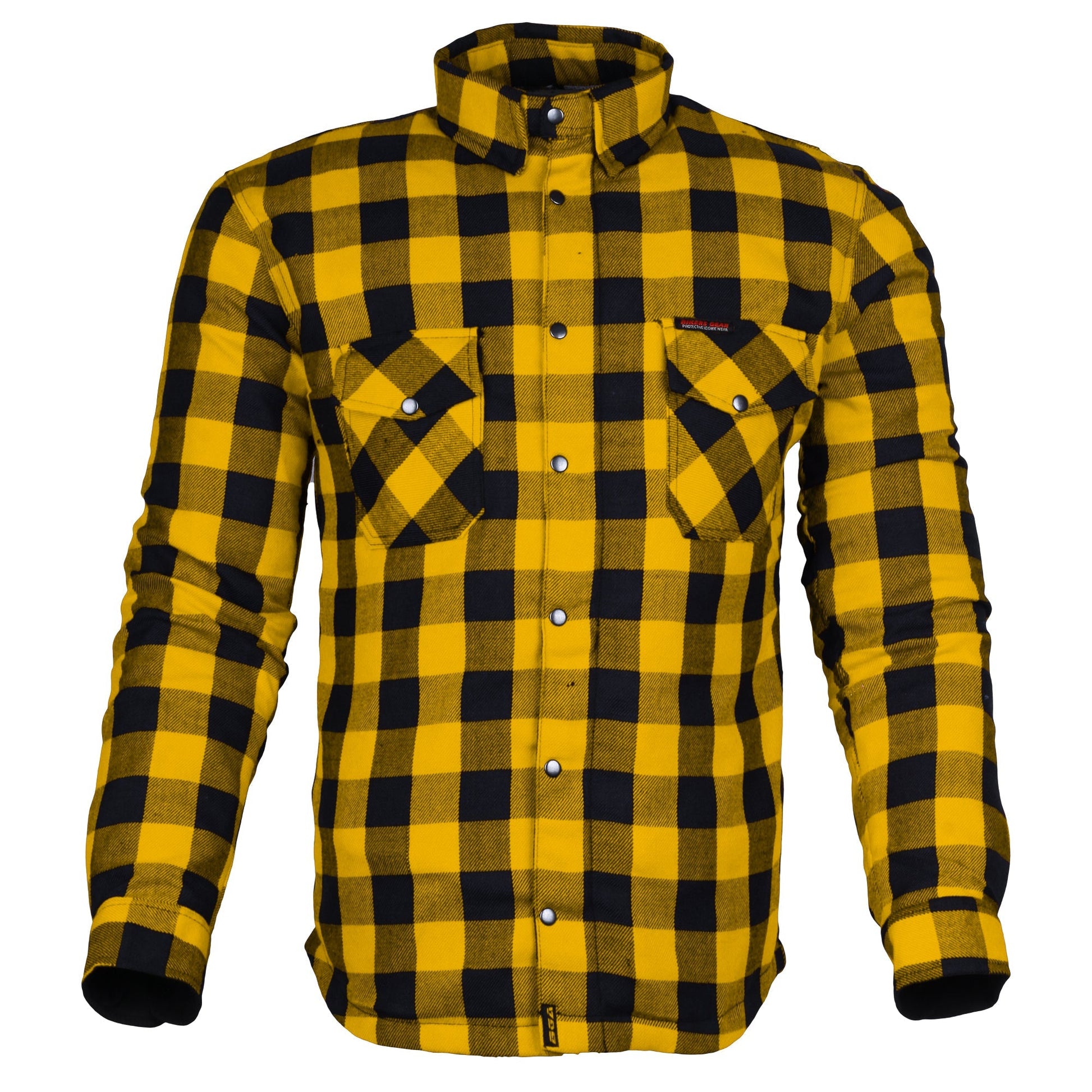Bikers Gear Australia Exo Protective Motorcycle Flannel Shirts Yellow - Premium Men Protective Shirts - Just £68.98! Shop now at Australian Bikers Gear