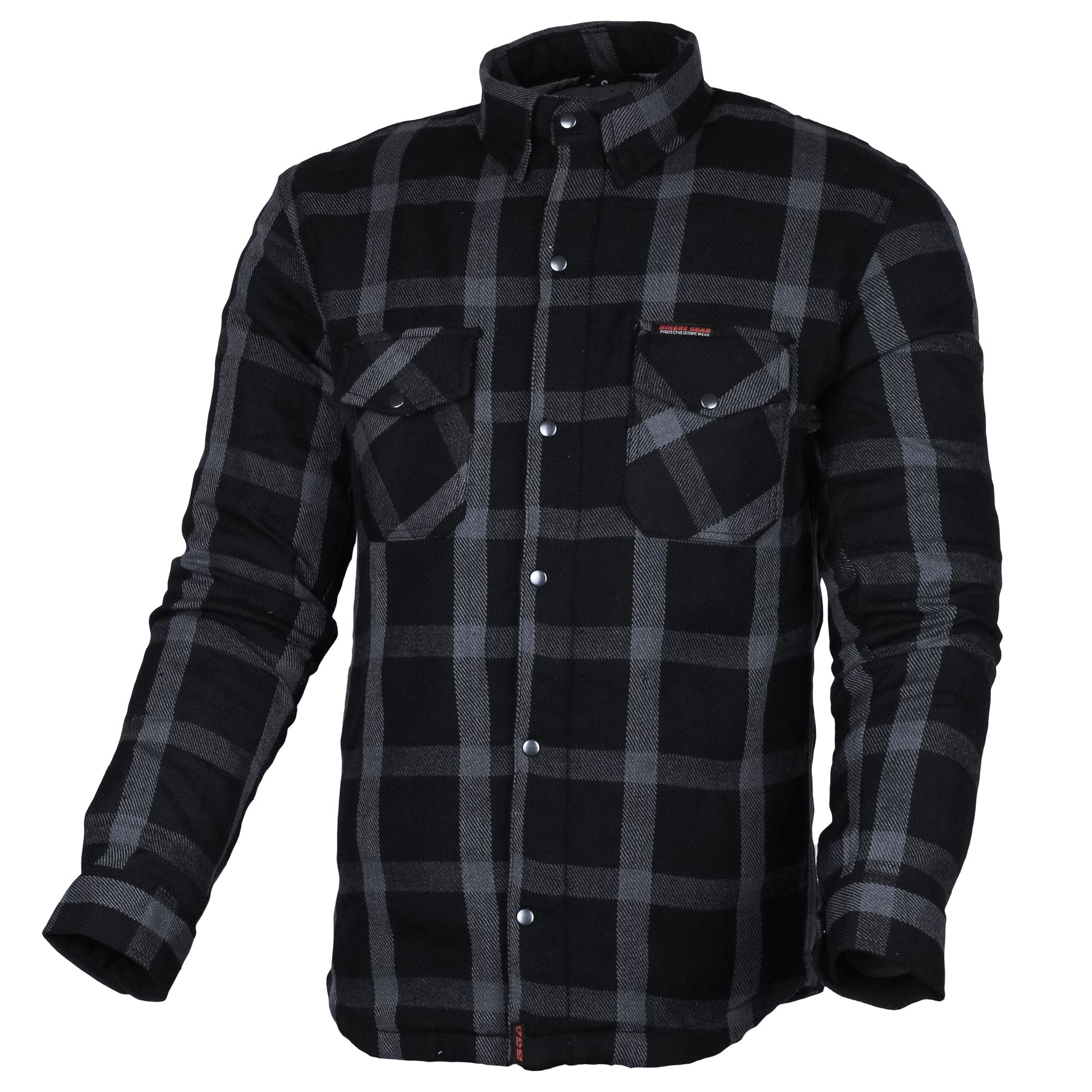 Bikers Gear Australia Exo Protective Motorcycle Flannel Shirts Grey/Black - Premium Men Protective Shirts - Just £68.98! Shop now at Australian Bikers Gear