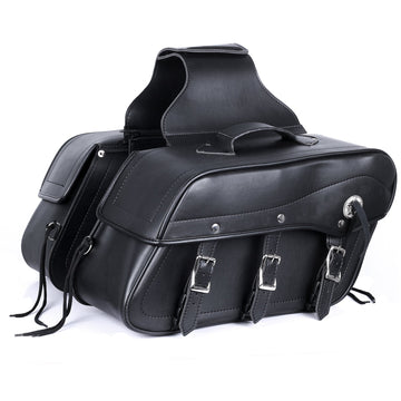 Bikers Gear Australia Fender PLAIN Leather Motorcycle Saddlebag
