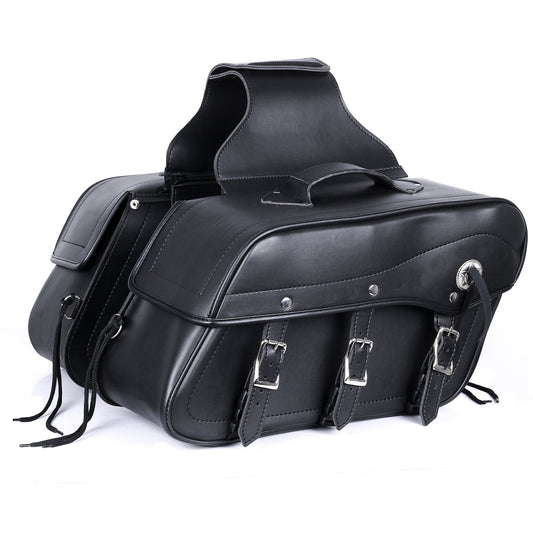 Bikers Gear Australia Fender PLAIN Leather Motorcycle Saddlebag