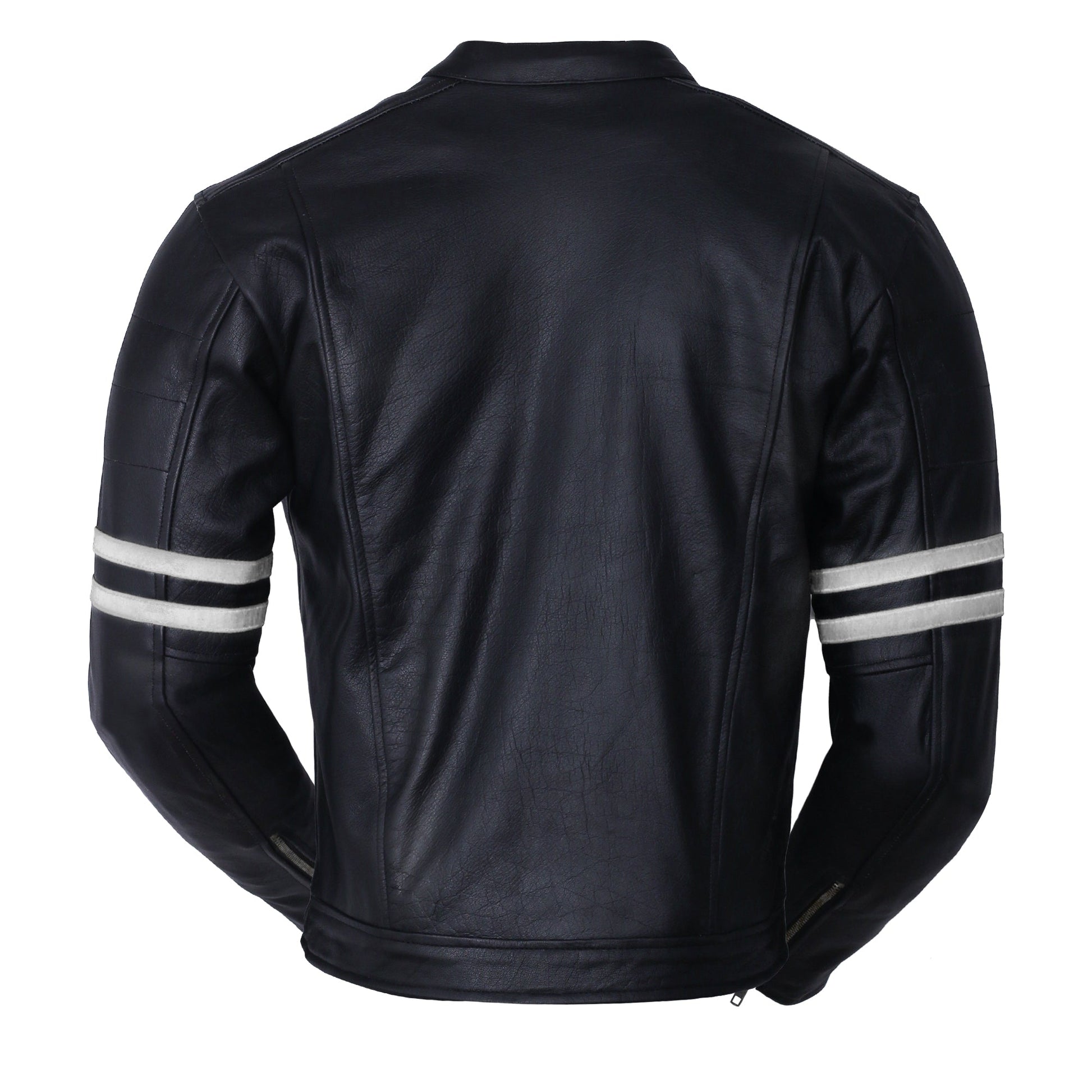 Motorcycle Leather Vintage Jacket The Rocker Black White
