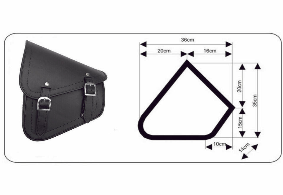 Bikers Gear Australia Motorbike Cruiser Harley Style Leather Swingarm Softail Solo Bag