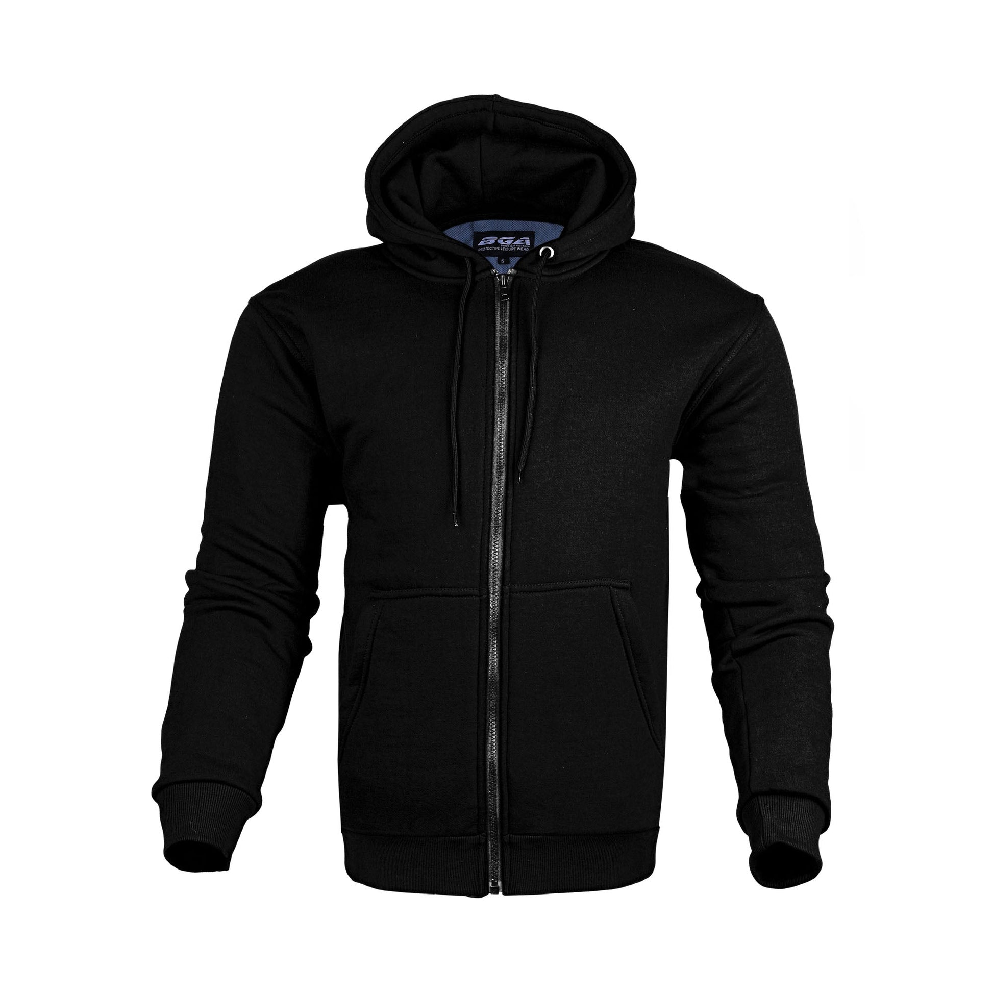 Mens Alpha Protective  Motorcycle Hoodie Lined with Kevlar Black