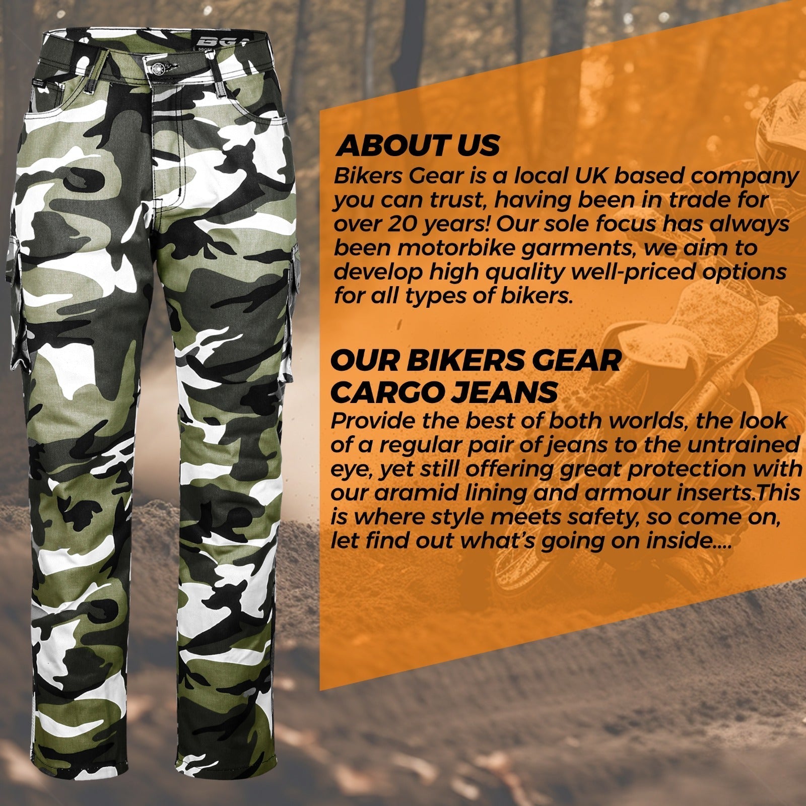 Robin Women Motorcycle Lined with Kevlar Cargo Pants Grey